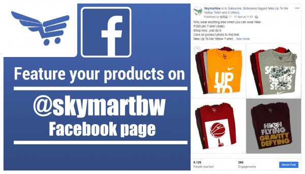 Feature products on Skymart Facebook